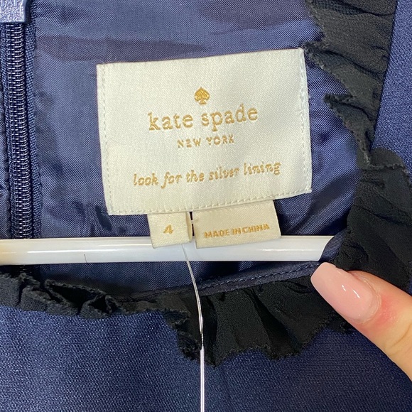 Kate Spade Velvet Bow Fit & Flare Dress Sz 4 - Picture 5 of 8